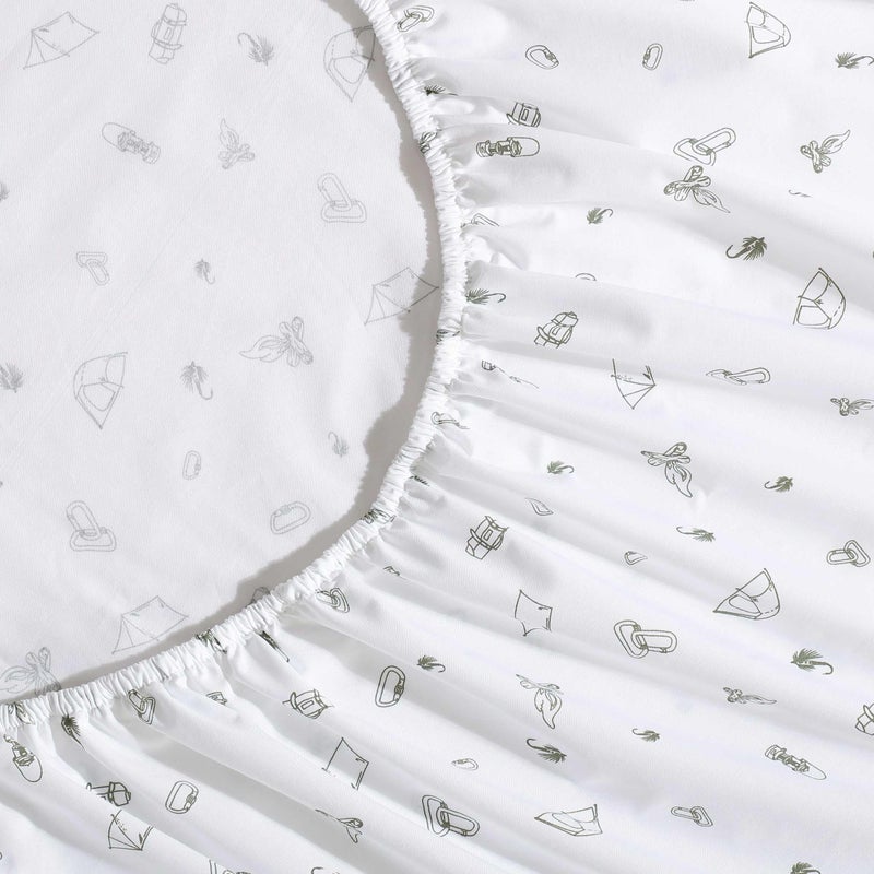 Eddie Bauer - Sheet Set  Luxurious Cotton Percale Bedding with Matching Pillowcases  Crisp & Cool  Fully Elasticized (Camp Green  Full) - Image 4